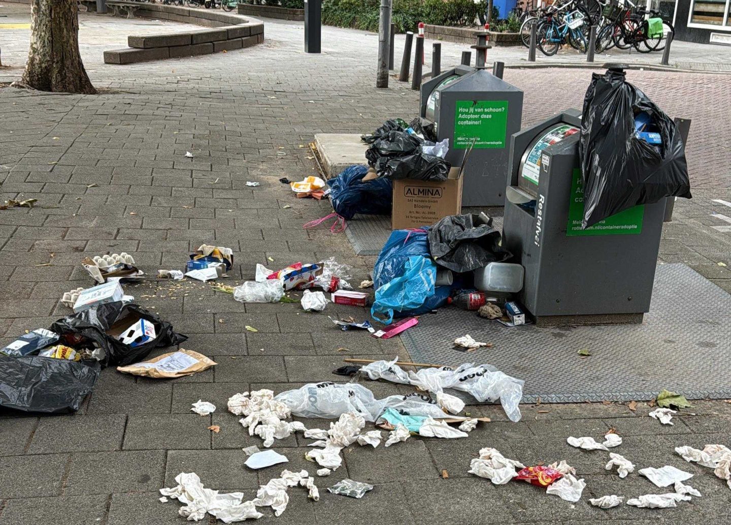 Delfshaven koploper afvalmeldingen, gevolgd door Feijenoord, Prins Alexander, IJsselmonde en Charloi